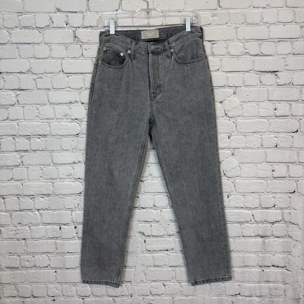 EVERLANE The 90s Cheeky Crop Jeans Button Fly Gray Wash Non Stretch Cotton 27